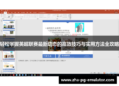 轻松掌握英超联赛最新动态的高效技巧与实用方法全攻略